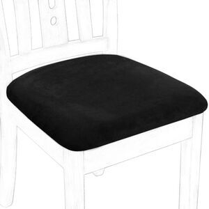 4Pcs Velvet Dinning Chair Seat Cover Slipcovers Black